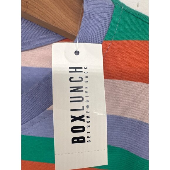 Disney X Box Lunch Womens TShirt Sz L Striped Stitch Experiment 626 Colorful NEW - Picture 4 of 11